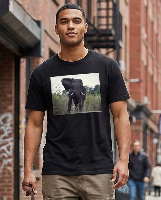 Defiant Elephant, Elephant Conservation, animal fan, wildlife, Moss Apparel, Unisex T-Shirt