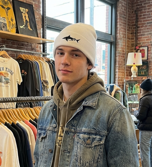 Bull Shark Embroidery, Bimini Shark Labs, Moss Apparel, Beanie