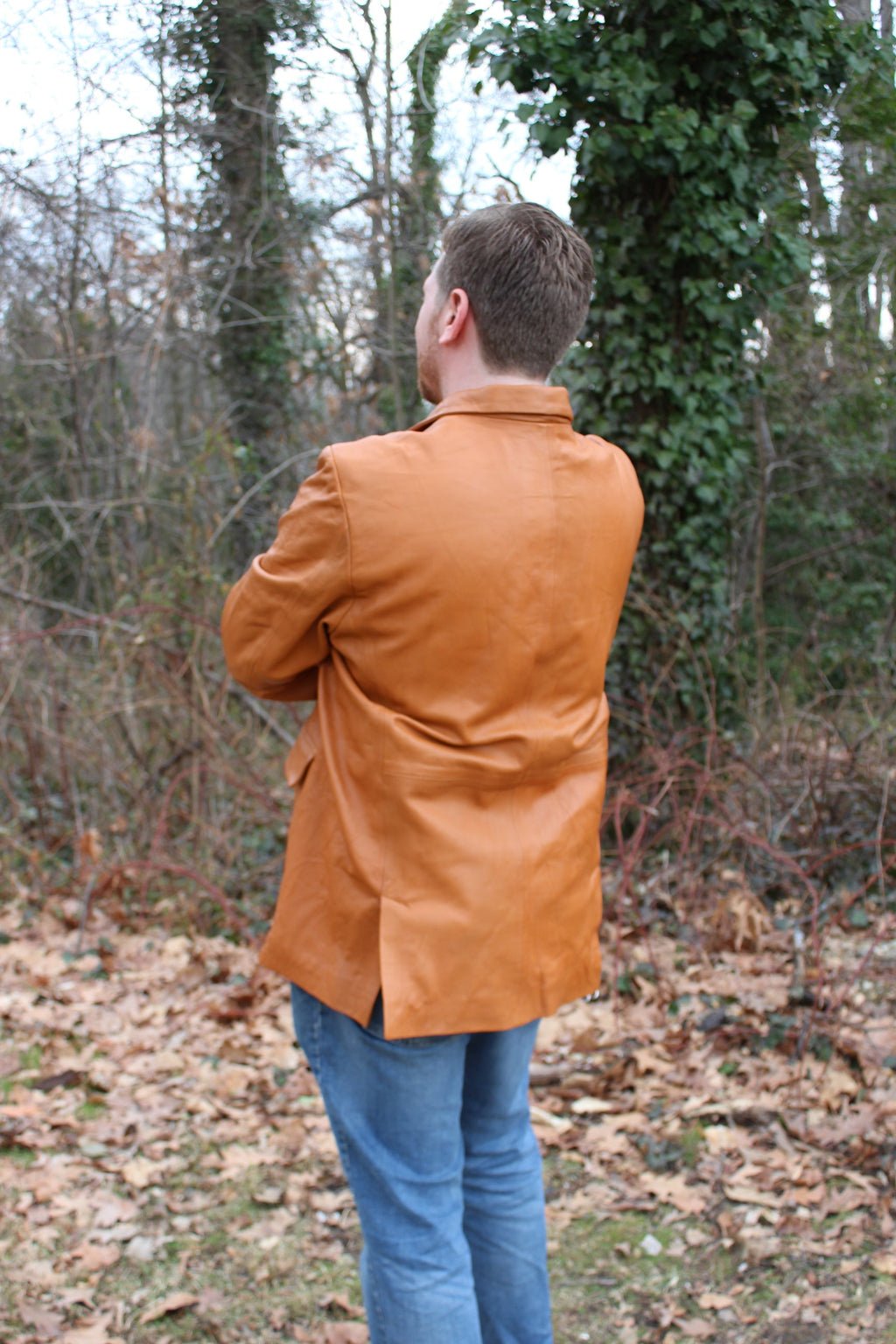 Otter and Fox Leather Sport Jacket in Camel Tan