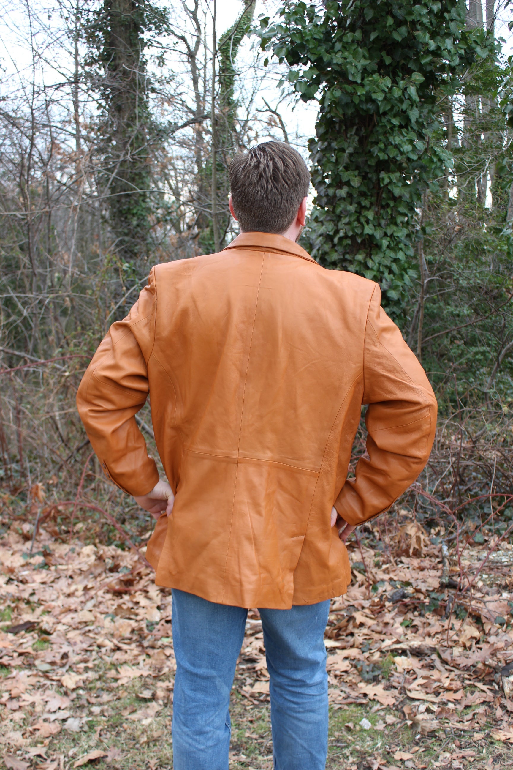 Otter and Fox Leather Sport Jacket in Camel Tan