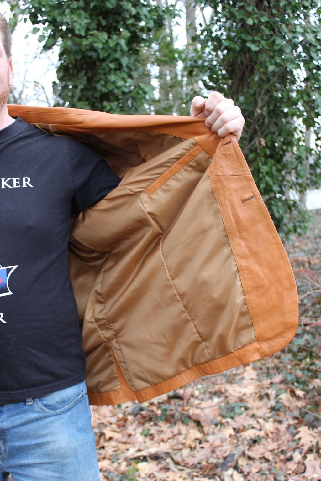 Otter and Fox Leather Sport Jacket in Camel Tan