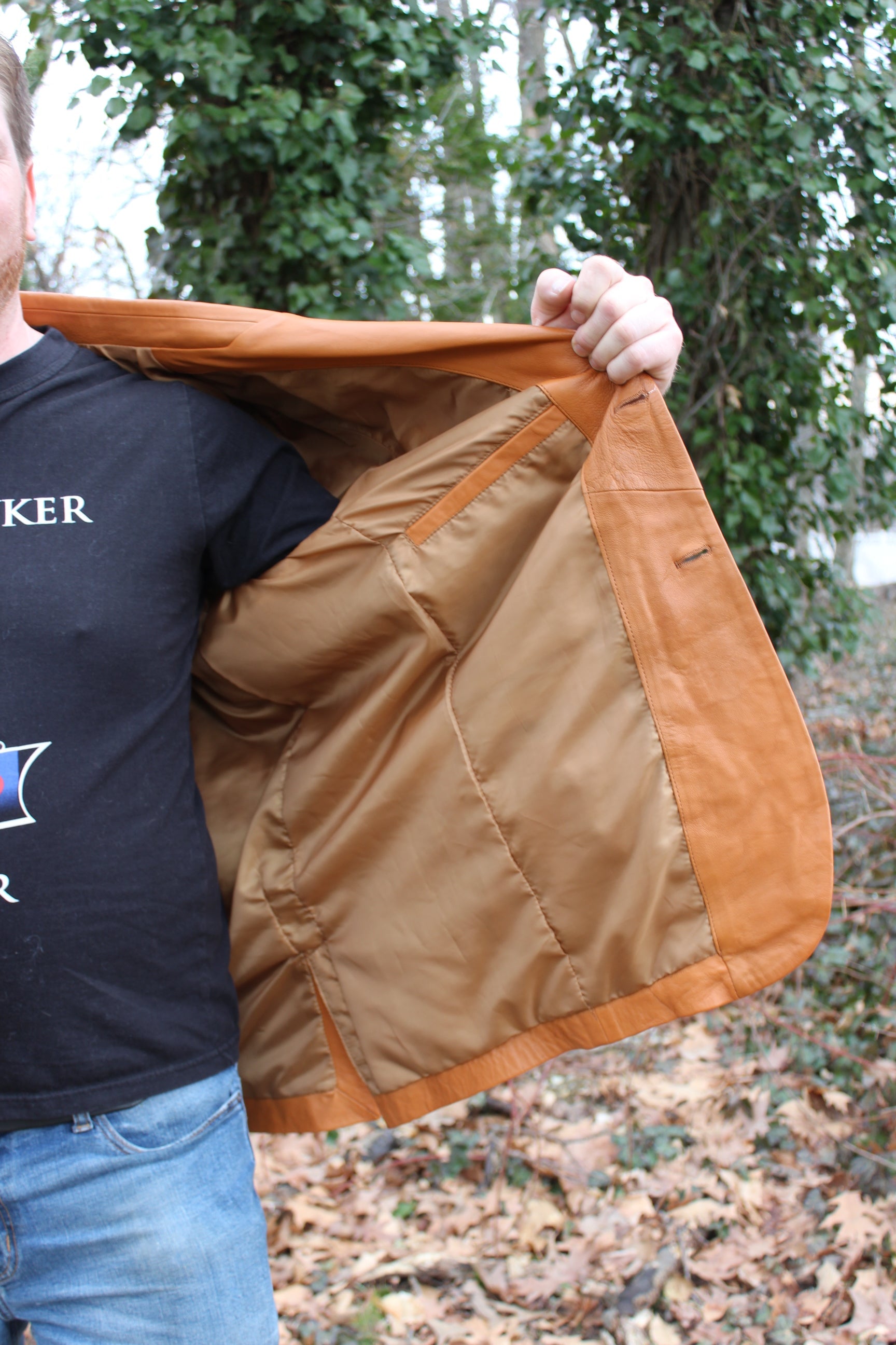 Otter and Fox Leather Sport Jacket in Camel Tan
