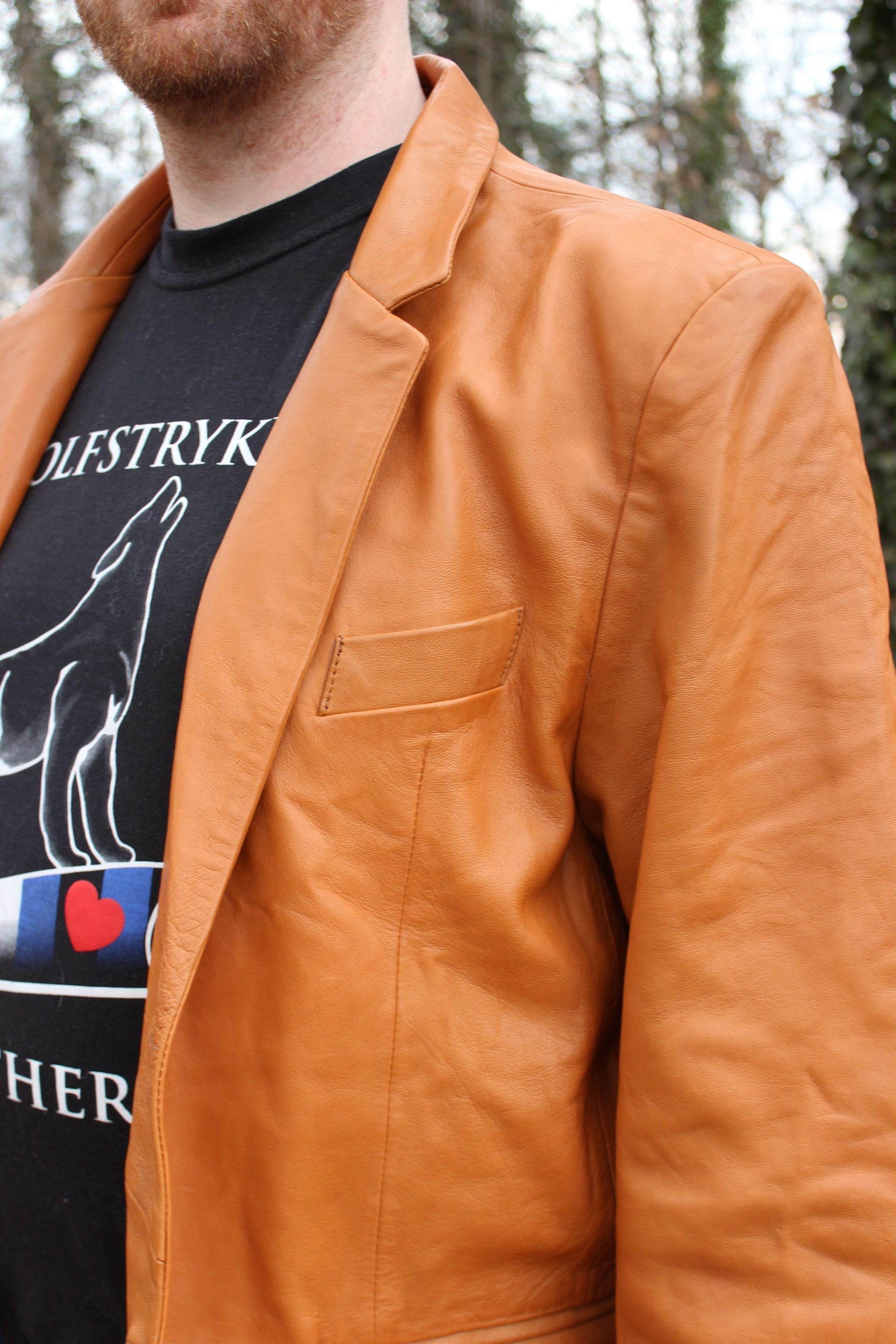 Otter and Fox Leather Sport Jacket in Camel Tan