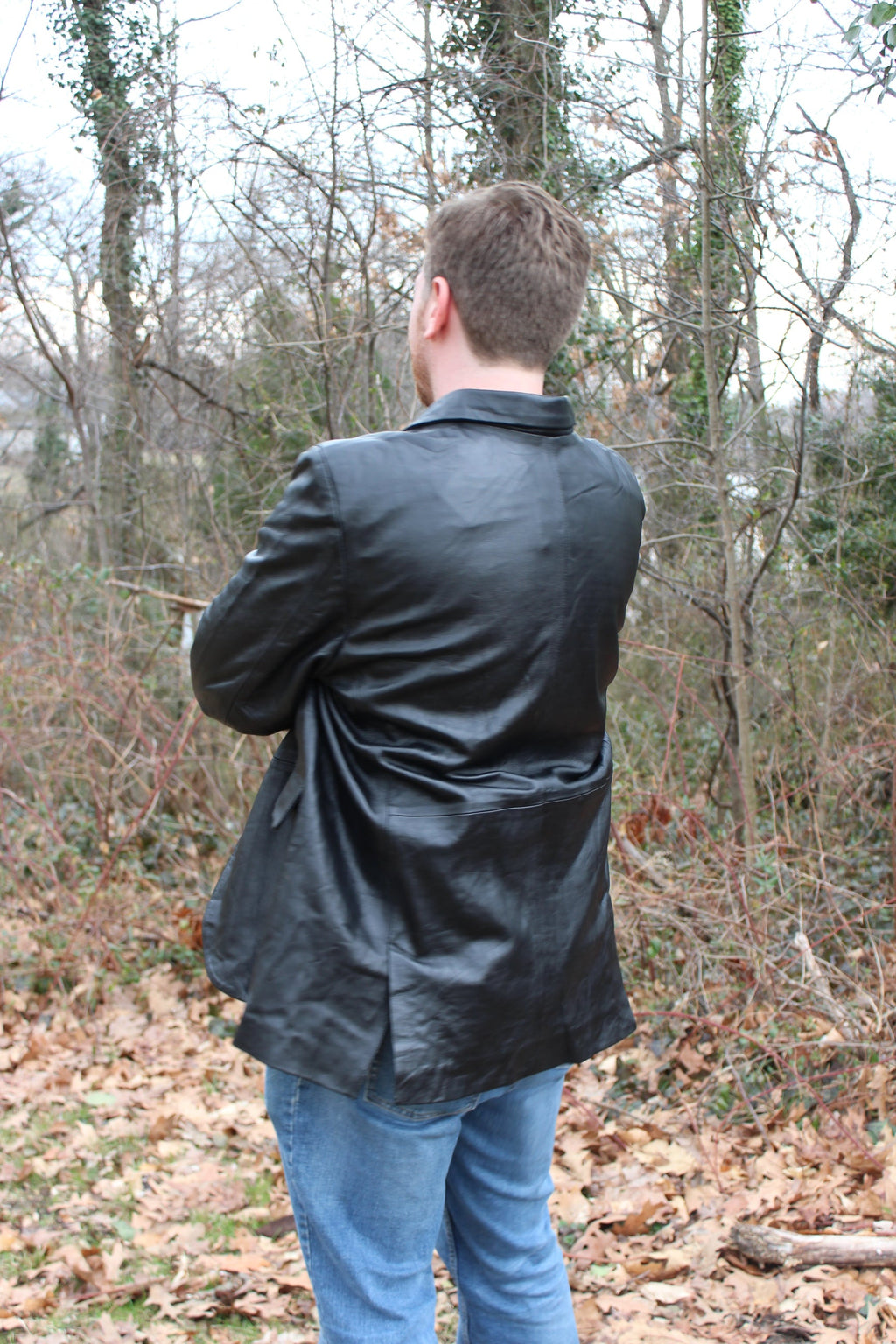 Otter and Fox Leather Sport Jacket in Black