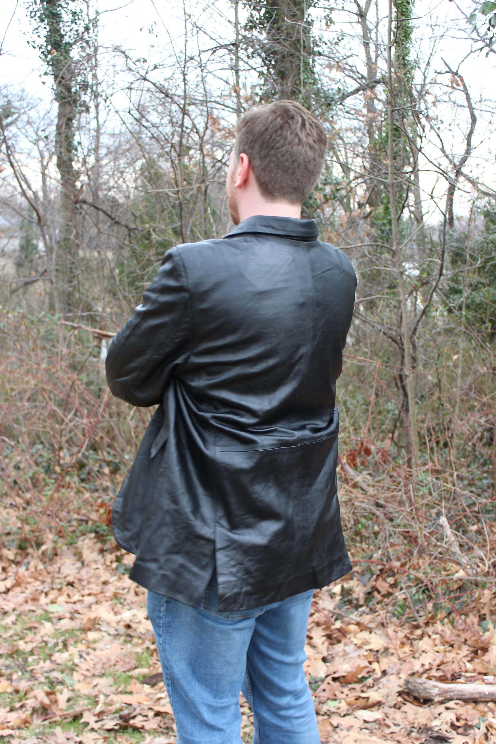 Otter and Fox Leather Sport Jacket in Black
