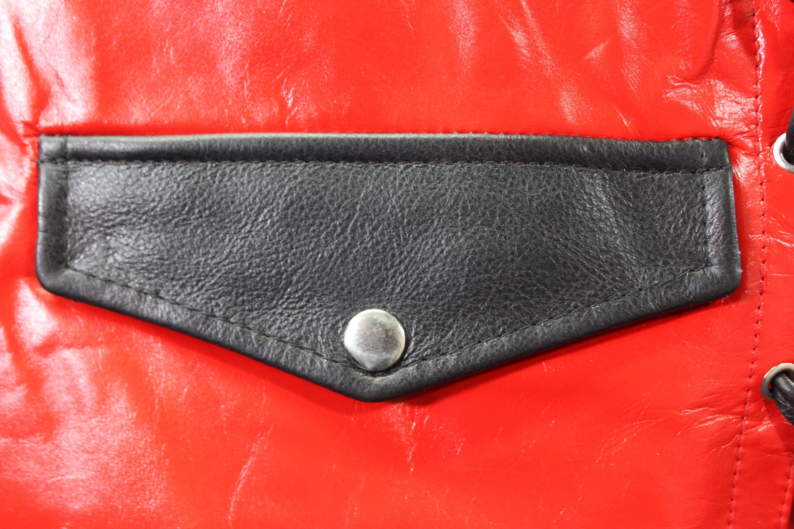 OnF Leather Bar Vest - Red with Black Highlights