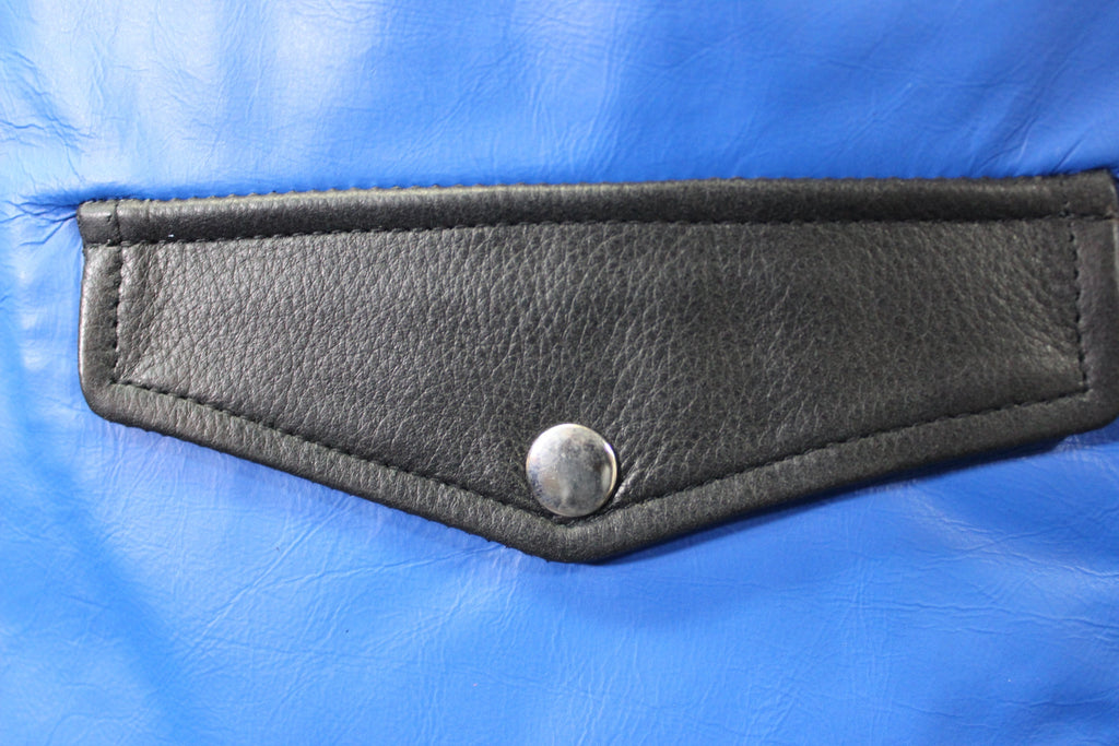 OnF Leather Bar Vest - Blue with Black Highlights