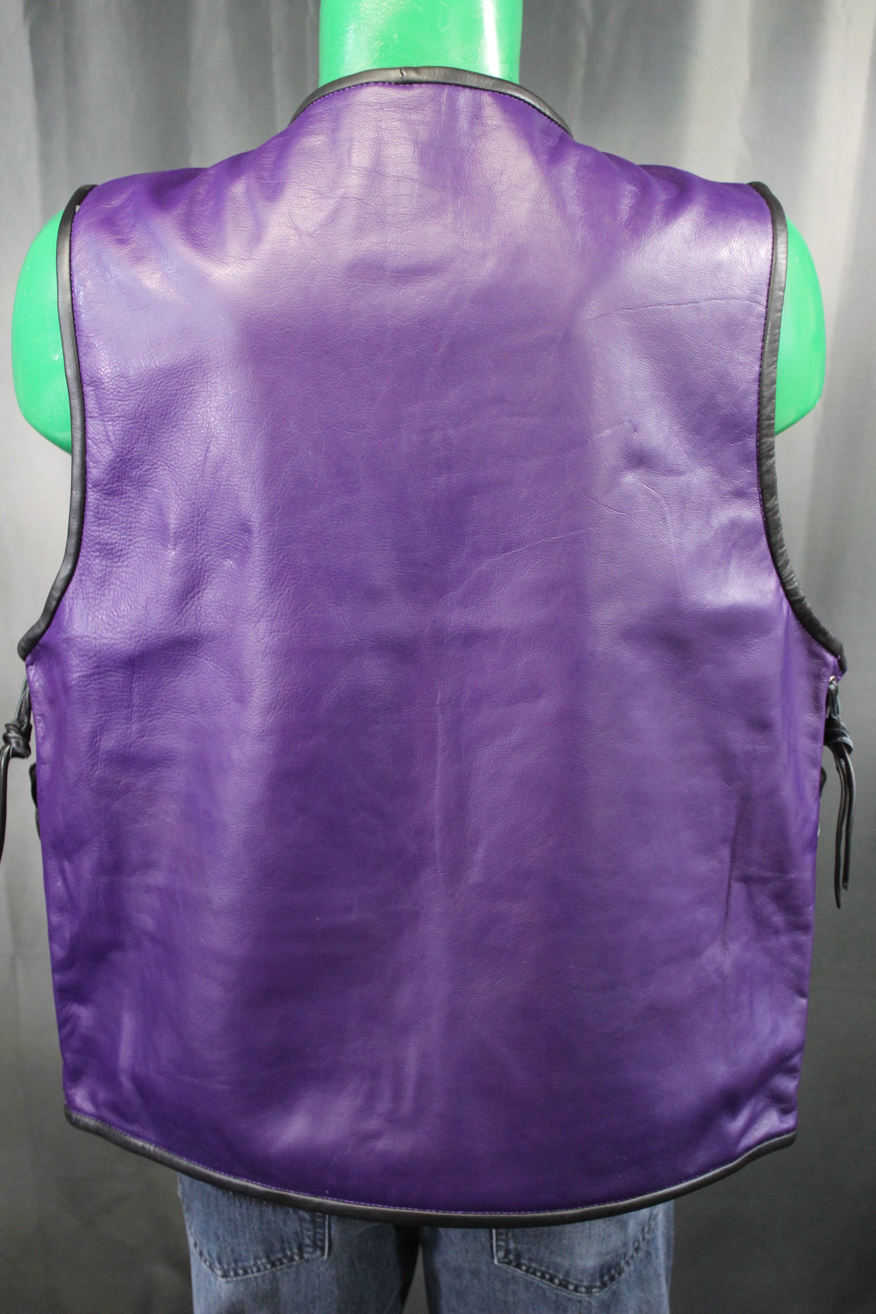 OnF Leather Bar Vest - Purple with Black Highlights
