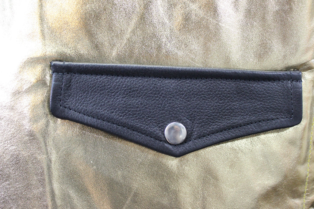OnF Leather Bar Vest - Gold with Black Highlights