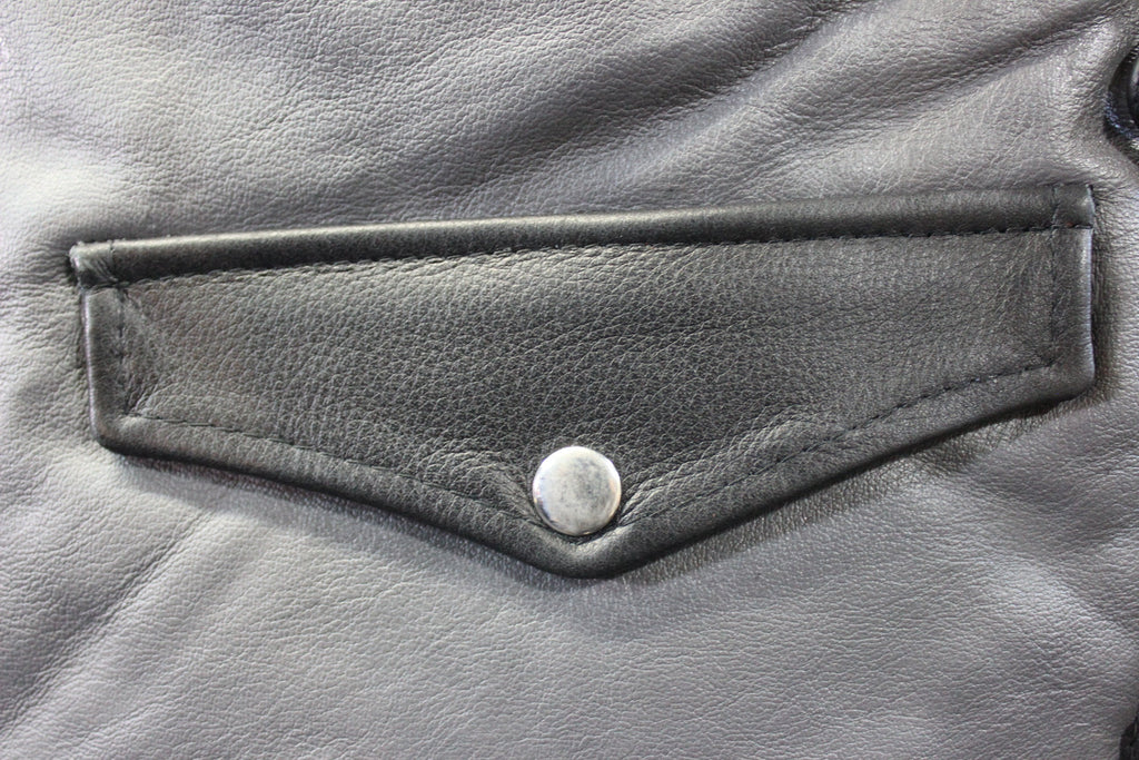 OnF Leather Bar Vest - Grey with Black Highlights