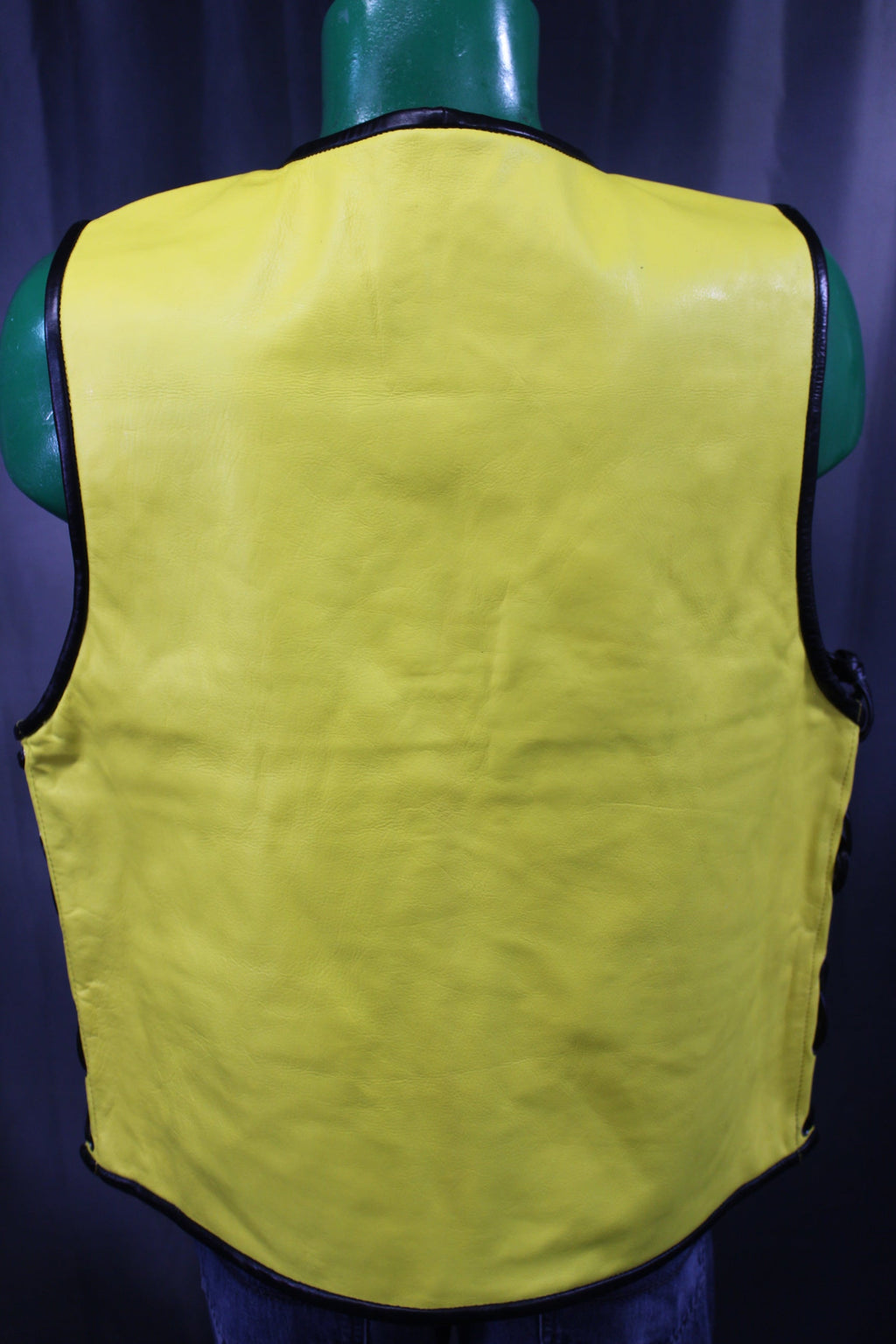 OnF Leather Bar Vest - Yellow with Black Highlights