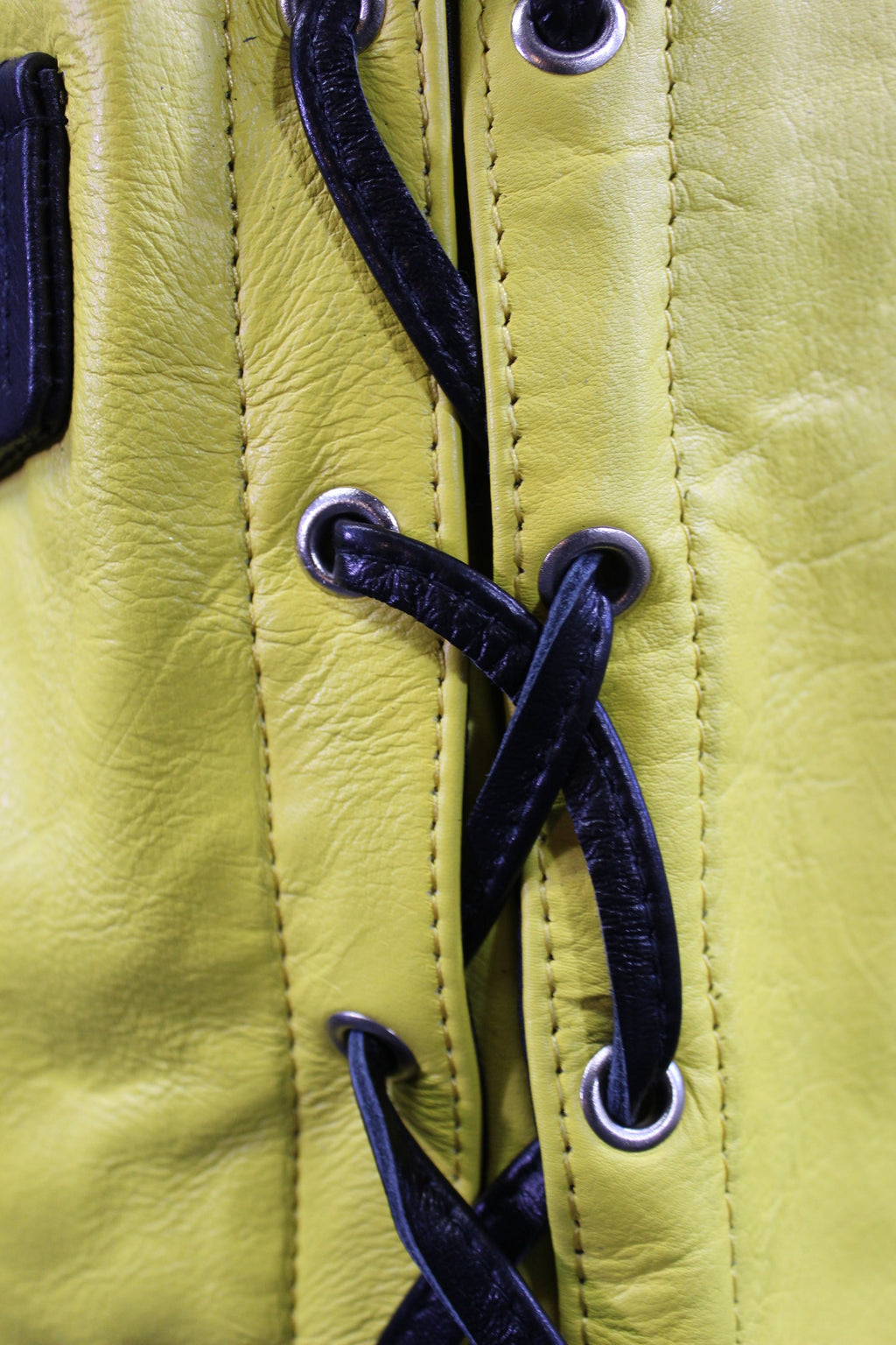 OnF Leather Bar Vest - Yellow with Black Highlights
