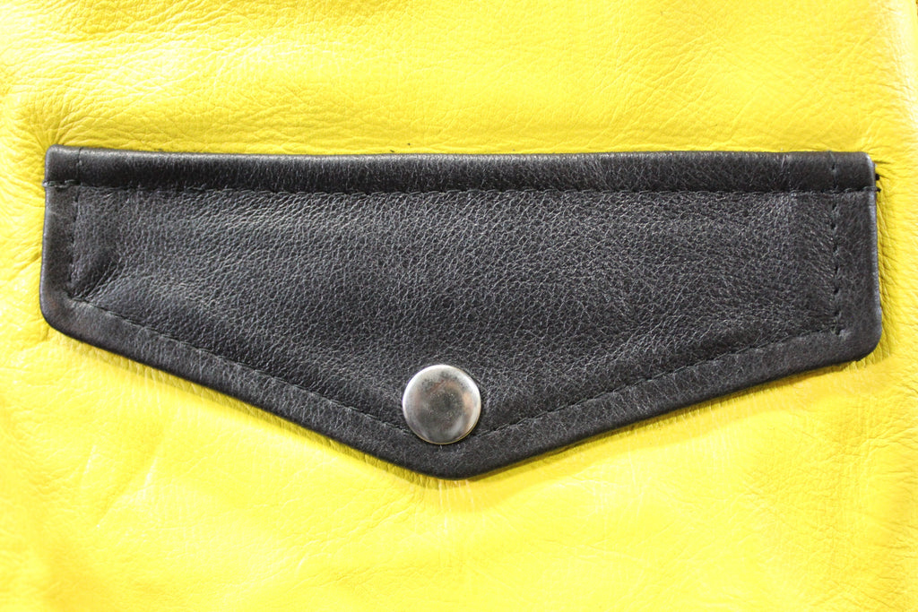 OnF Leather Bar Vest - Yellow with Black Highlights