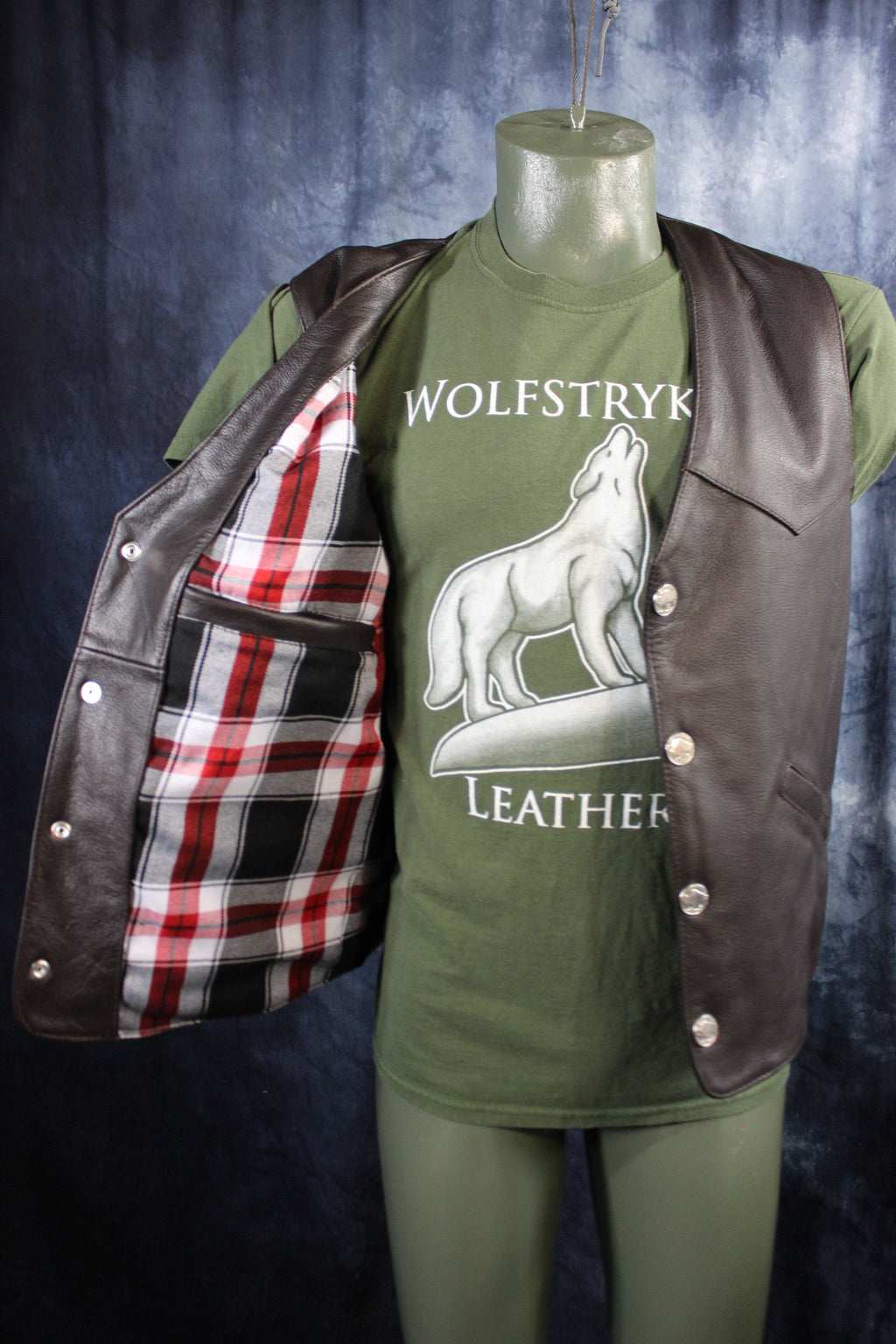 Otter and Fox Bison Leather Western Vest - Dark Brown