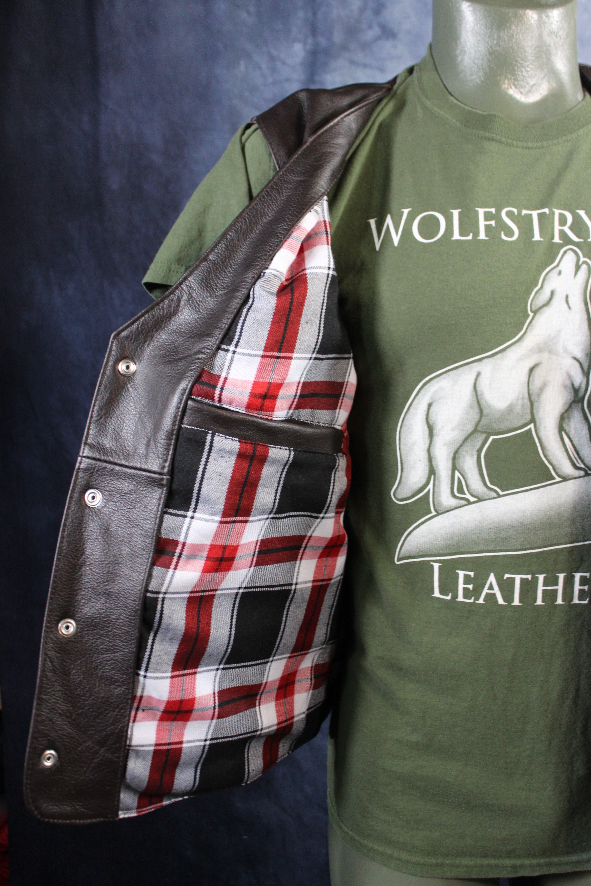 Otter and Fox Bison Leather Western Vest - Dark Brown