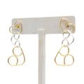 Intertwined gold and silver two-tone heart post earrings