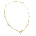 Intertwined gold and silver two-tone heart necklace