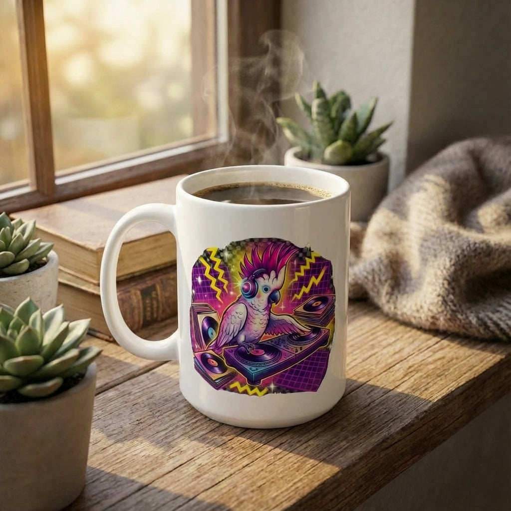 Karaoke Club Cockatoos - DJ Cockatoo - 15oz Mug