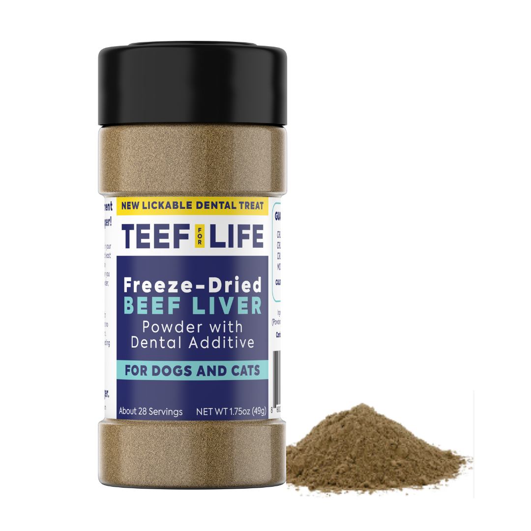 Lickable Dental Treat Powder - Prebiotic Dog and Cat Formula (Beef Liver or Salmon)