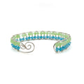 Little Bird green and blue crystal and silver cuff bracelet