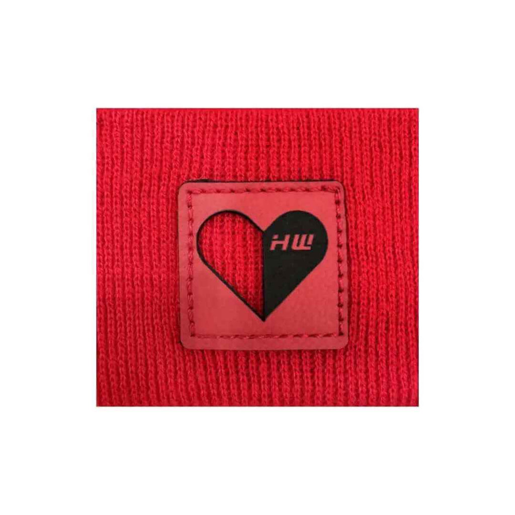 Haakwear Valentine's Day H Stitch Beanie, You Complete Me, Scarlet Red