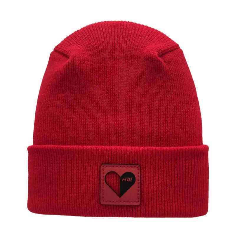 Haakwear Valentine's Day H Stitch Beanie, You Complete Me, Scarlet Red