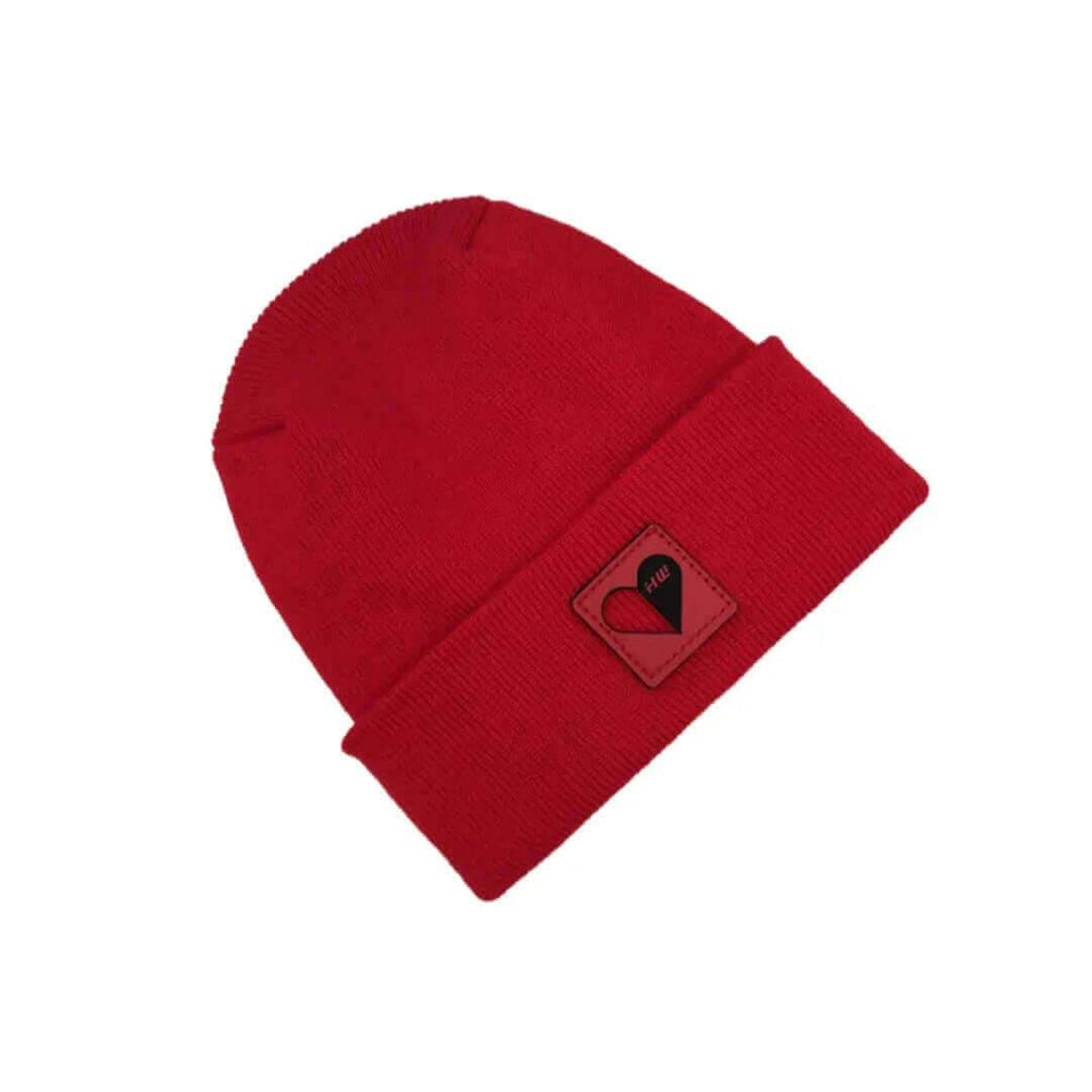 Haakwear Valentine's Day H Stitch Beanie, You Complete Me, Scarlet Red