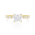 Lumina Luxurious Ring with Princess-Cut AAAAA Cubic Zirconia