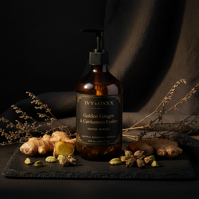 Golden Ginger & Cardamom Ember Luxury Hand Wash – 490ml
