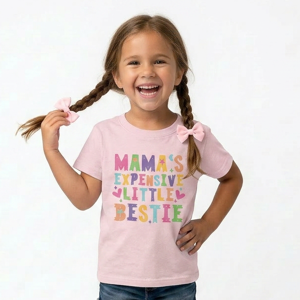 Mama's Expensive Little Bestie Youth & Toddler Graphic Tshirt