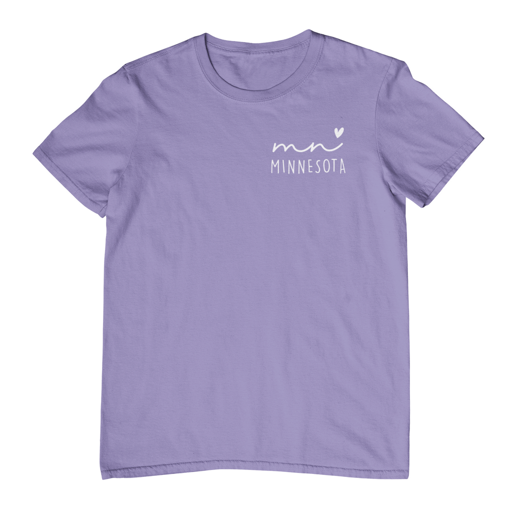 Minnesota Mini Heart Script Adult Graphic Tee