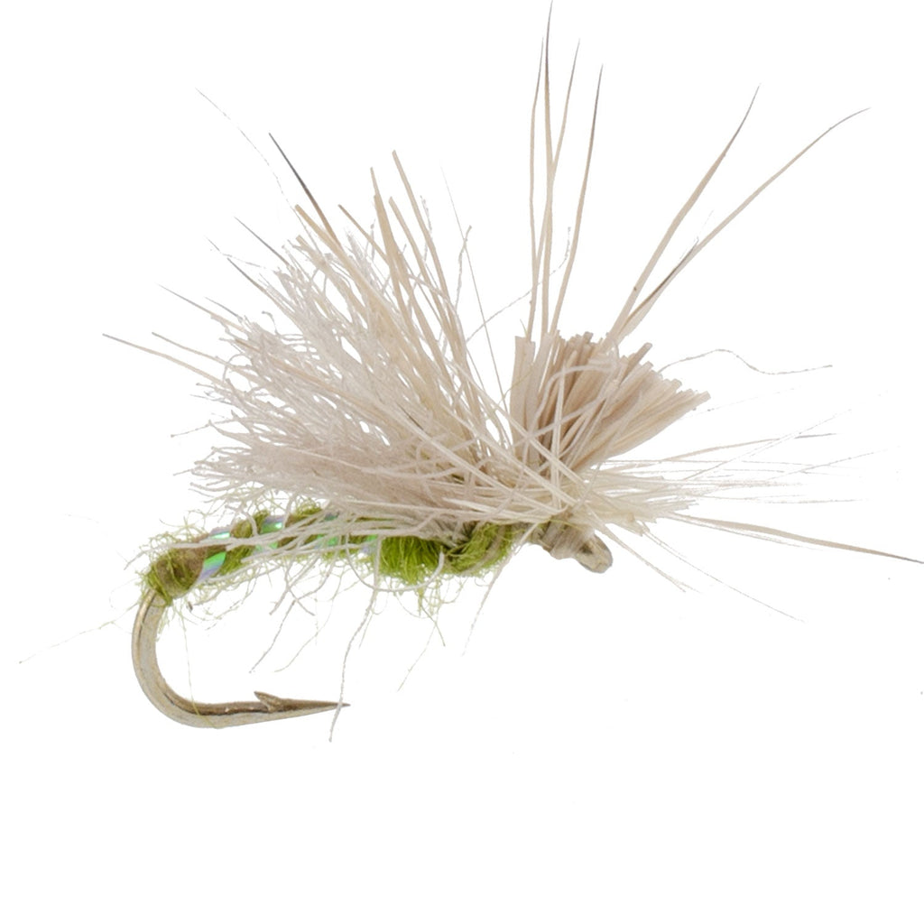 Olive Missing Link Caddis or Mayfly Flies Hook 12 Flies Size 16