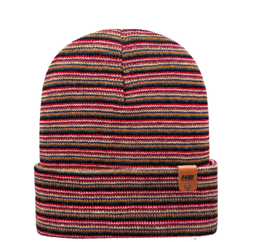 Haakwear Traditional Stitch Beanie, Multi Color Knit Winter Hat, Made in USA