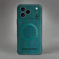 Vegan Leatther Magnetic charging compatible Phone Case for iPhone 13 to 17