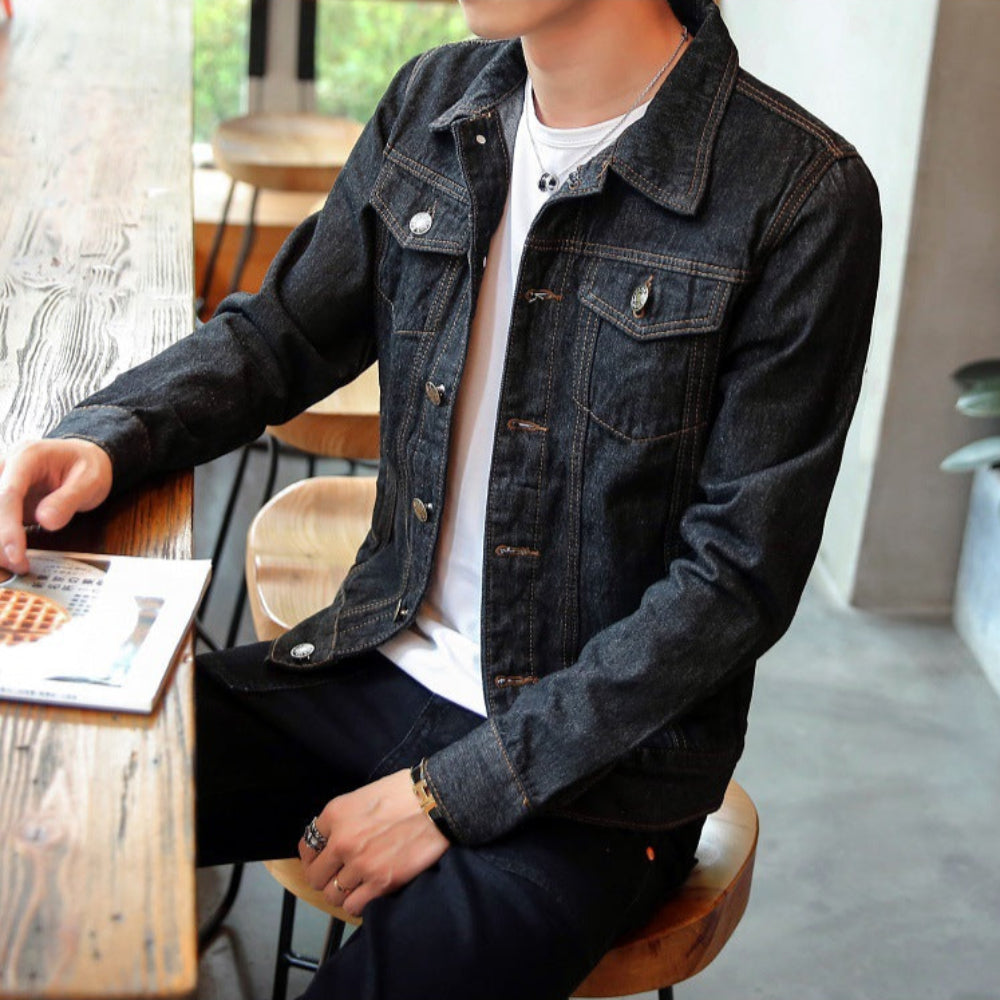 Men Classic Dual Pocket Denim Jean Jacket