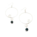 Odalin sterling silver statement earrings with green jade