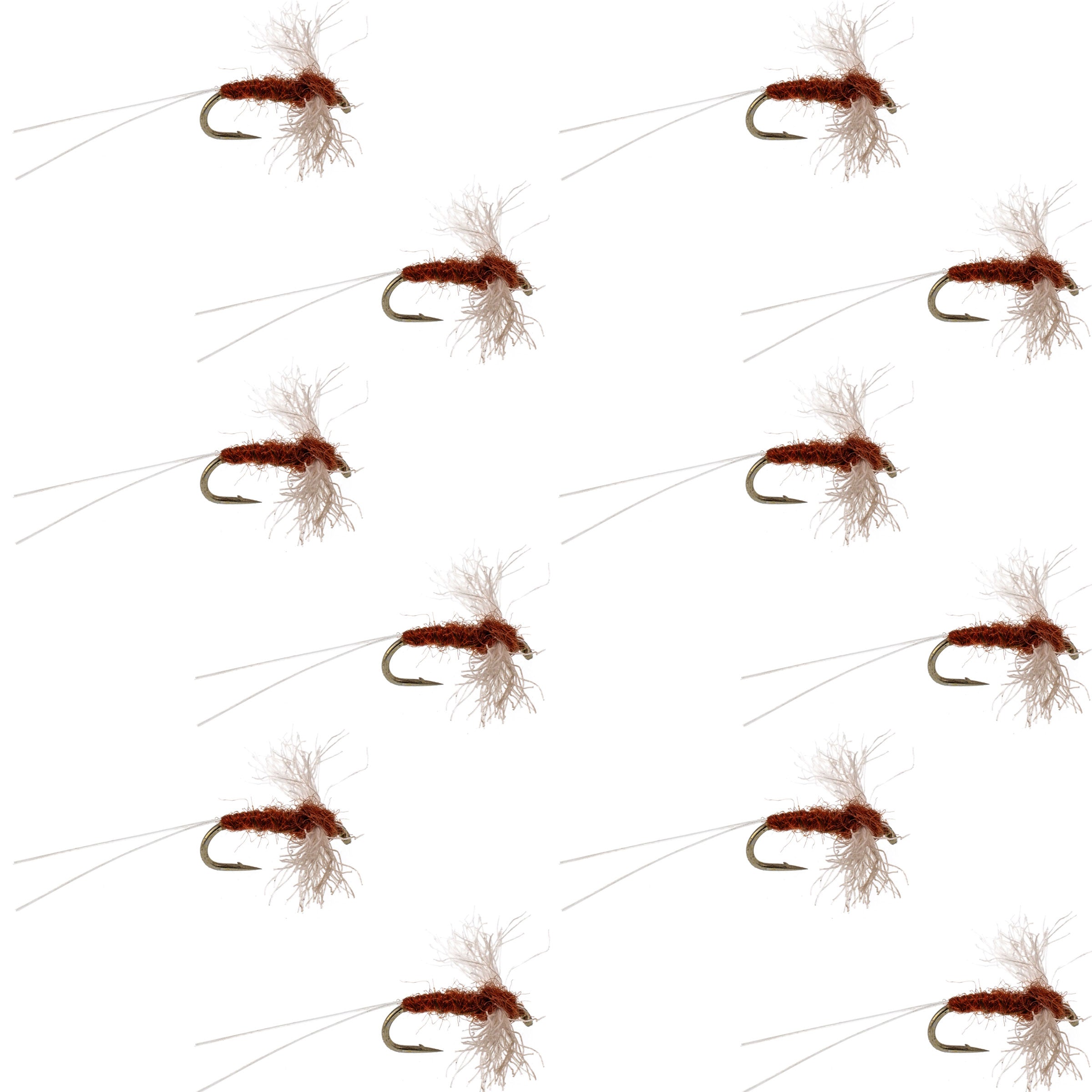 Poly Wing Rusty Spinner Mayfly 12 Flies Hook Size 22