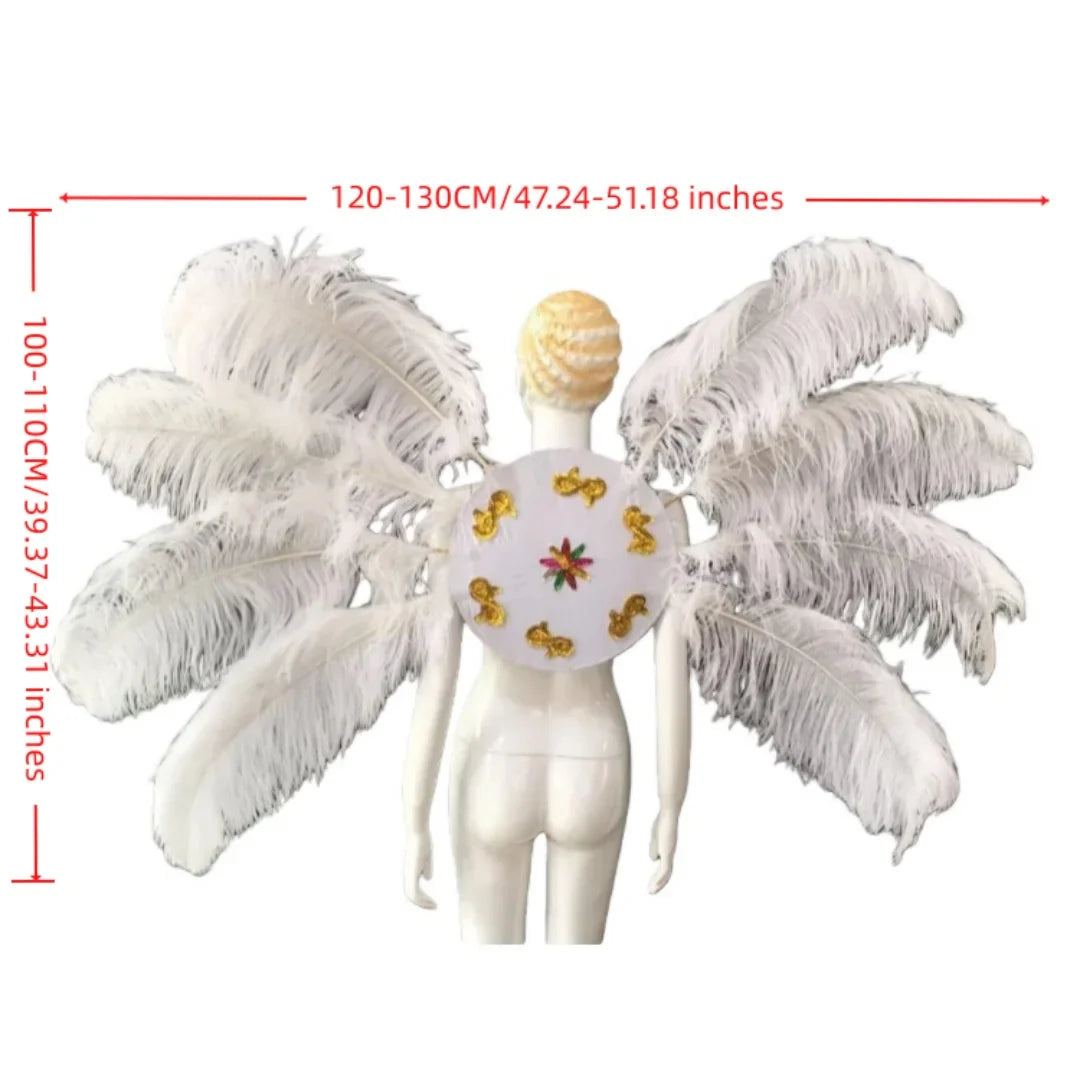 Feather Backpiece and Plume Headdress Set