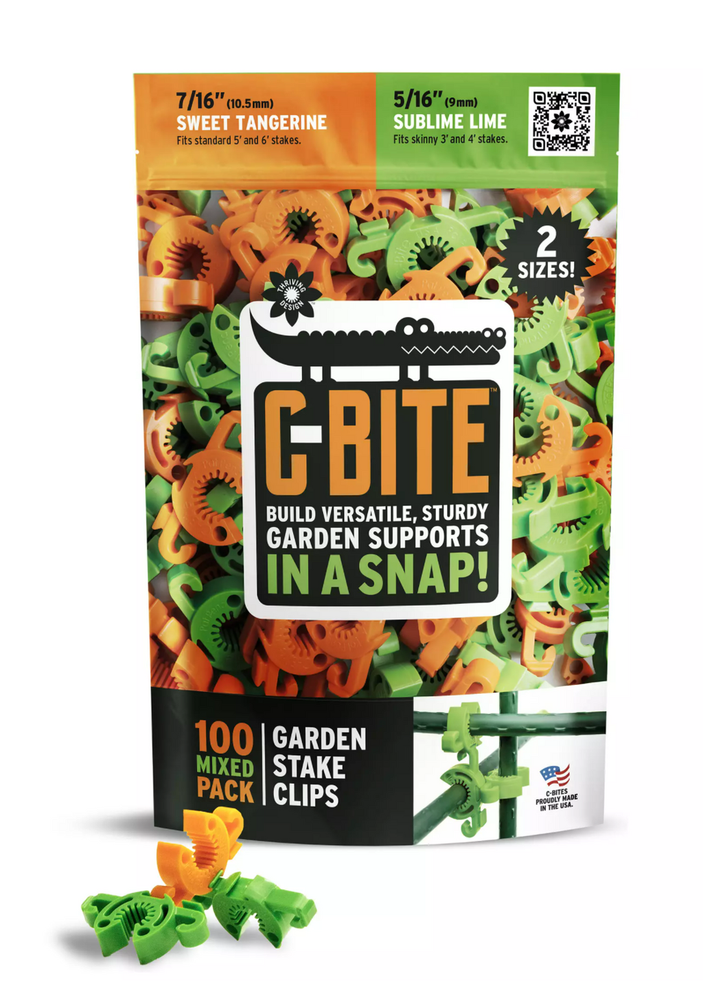 C-BITE Garden Stake Clips - Build Stronger Plant Support