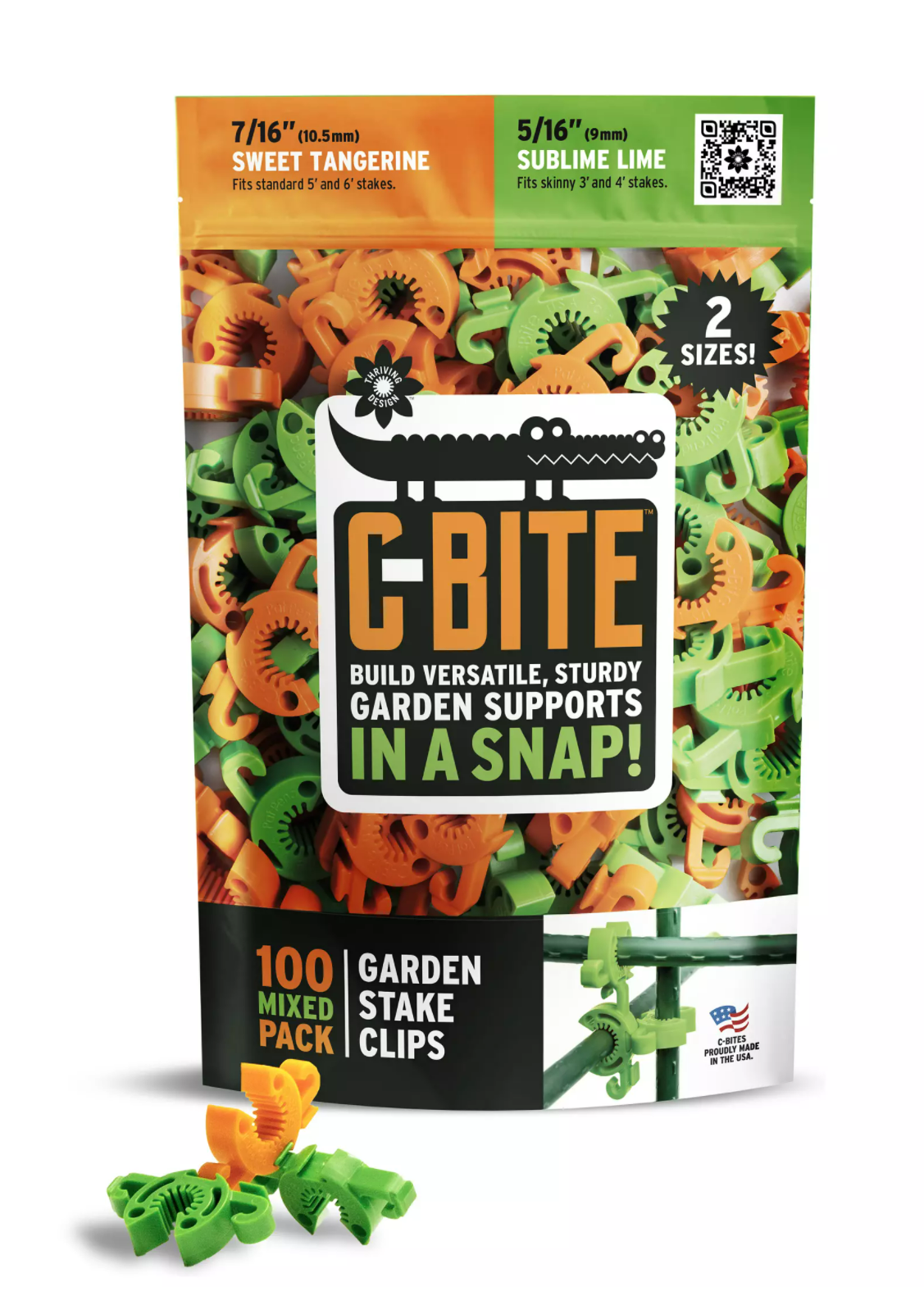 C-BITE Garden Stake Clips - Build Stronger Plant Support