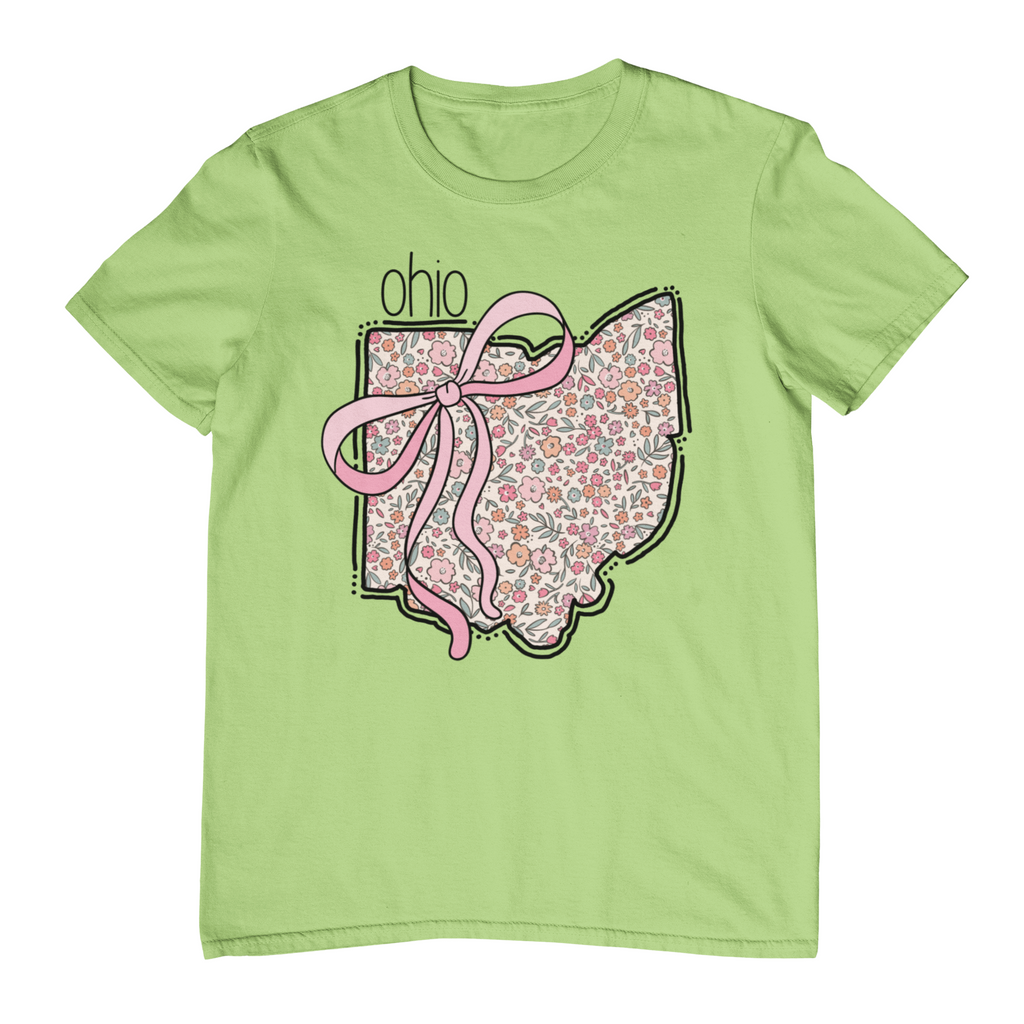 Sweet Ohio Floral Bow Youth & Toddler Graphic Tshirt