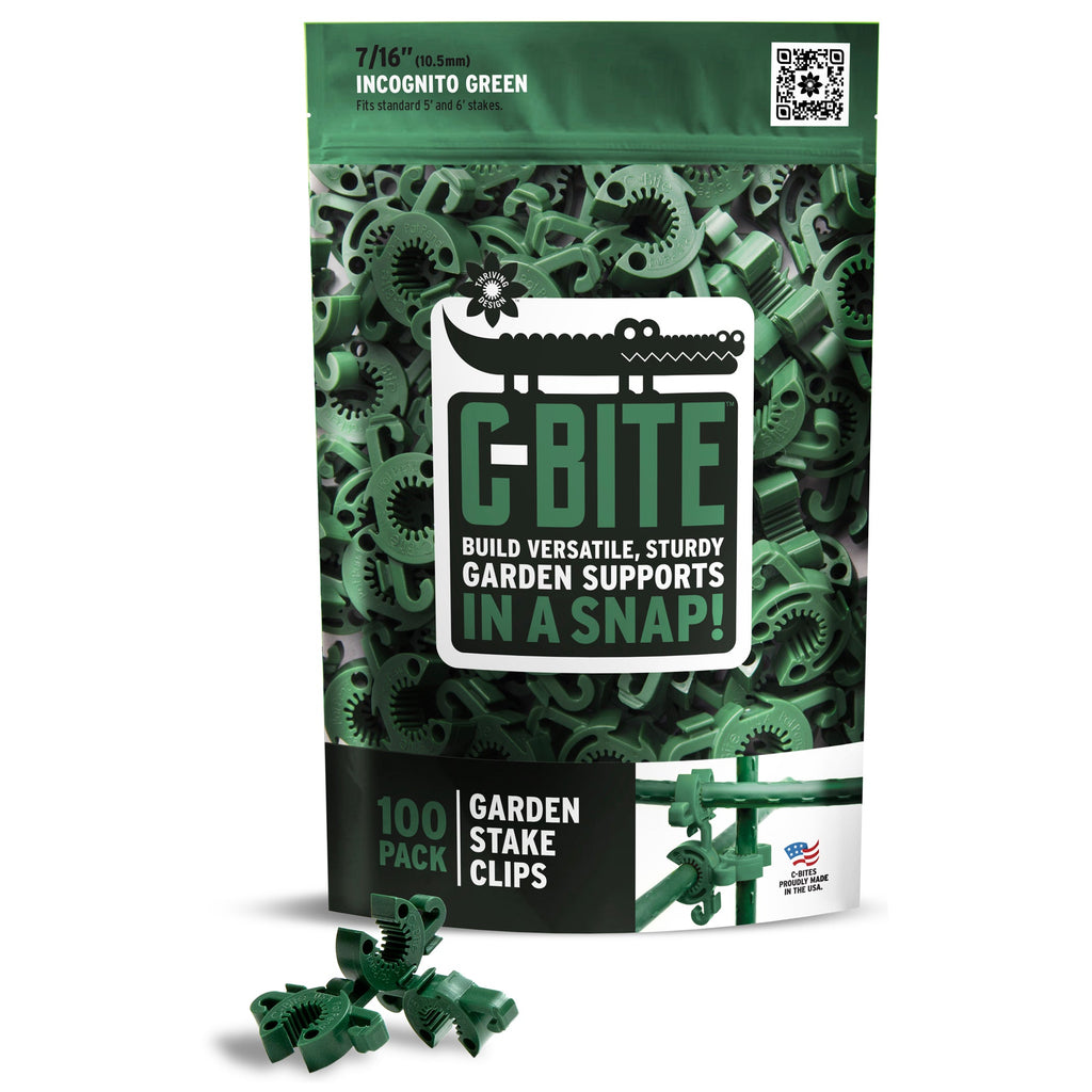 C-BITE Garden Stake Clips - Build Stronger Plant Support