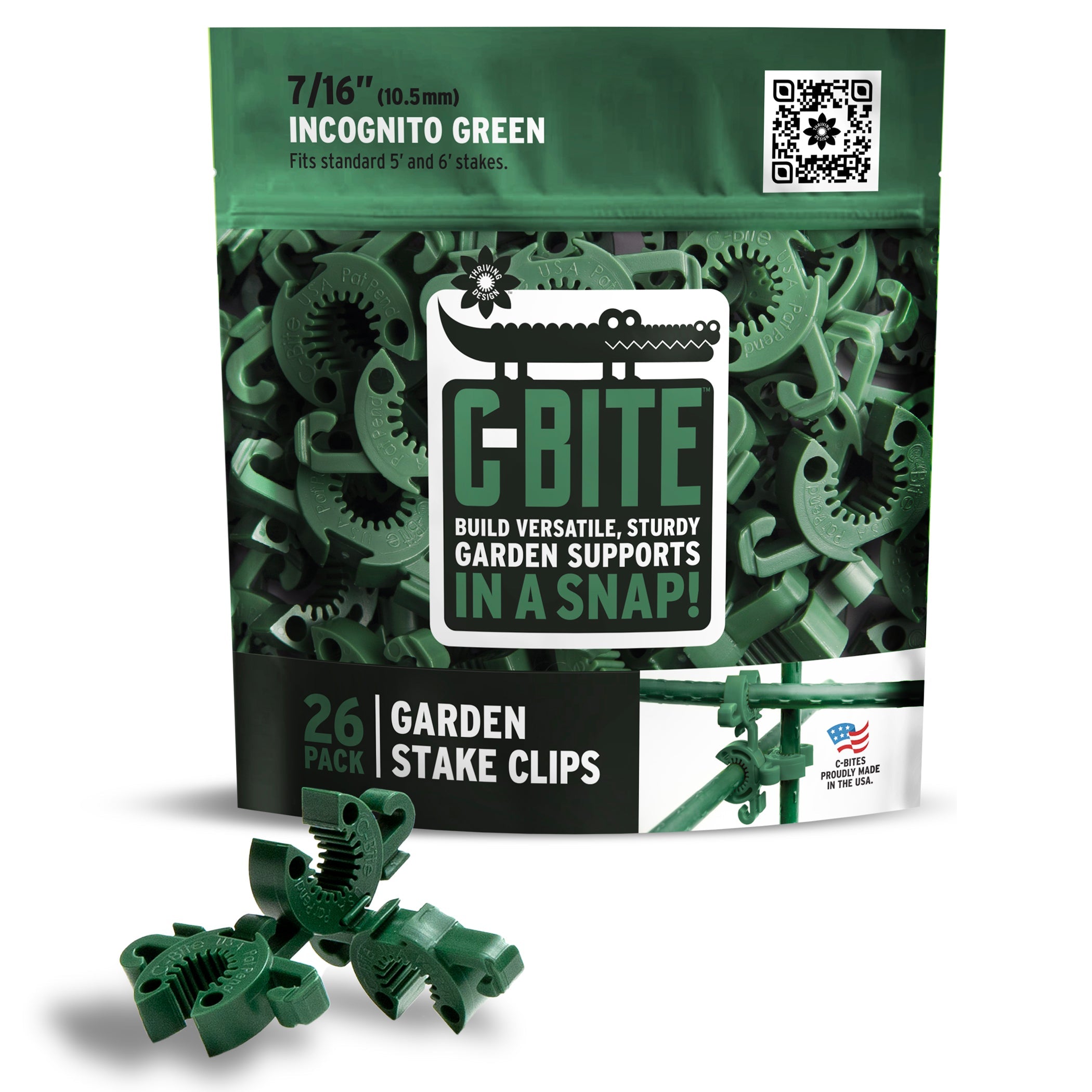 C-BITE Garden Stake Clips - Build Stronger Plant Support