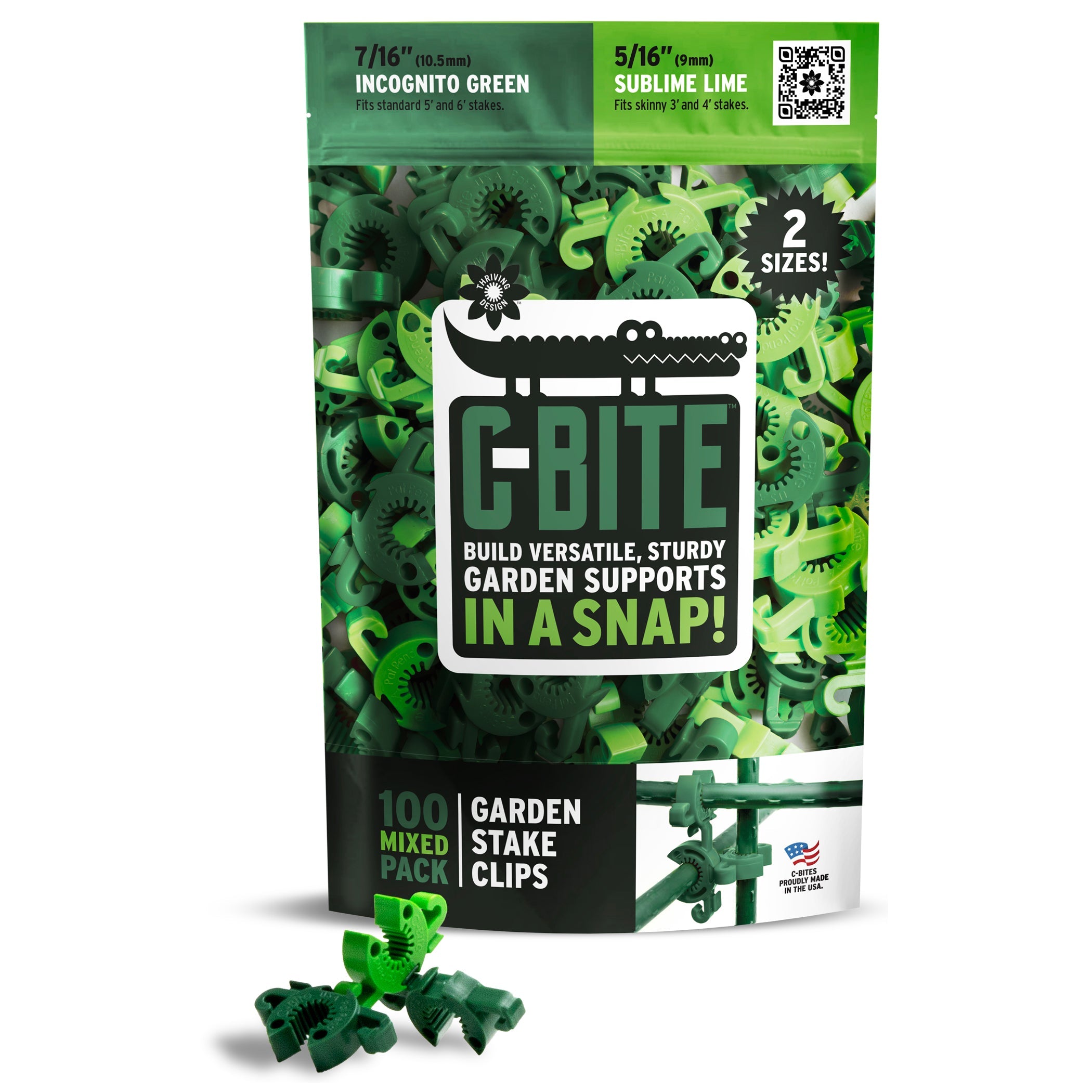 C-BITE Garden Stake Clips - Build Stronger Plant Support