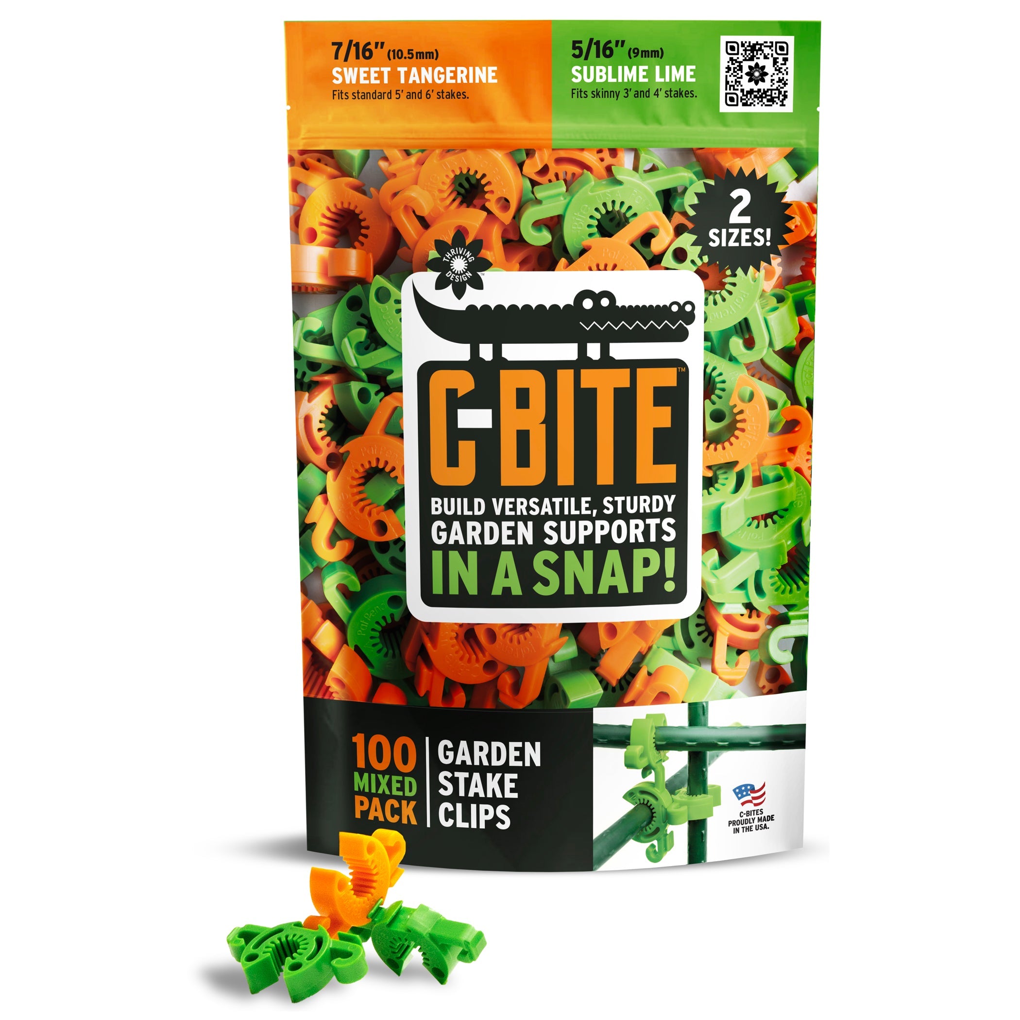C-BITE Garden Stake Clips - Build Stronger Plant Support