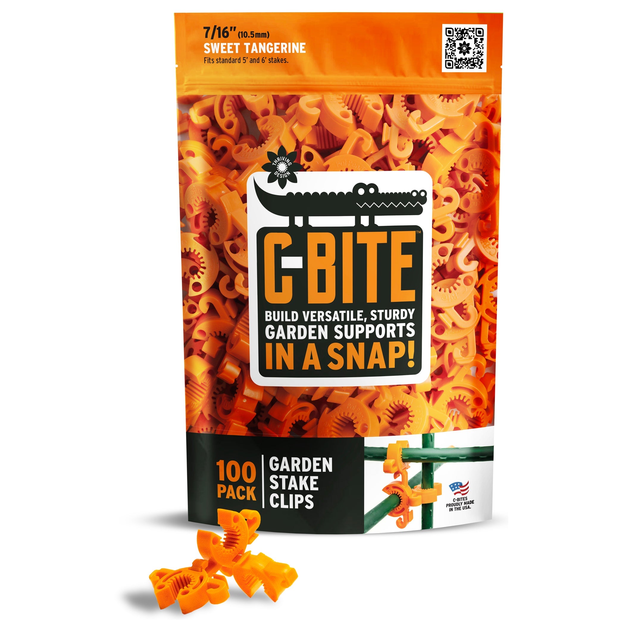 C-BITE Garden Stake Clips - Build Stronger Plant Support