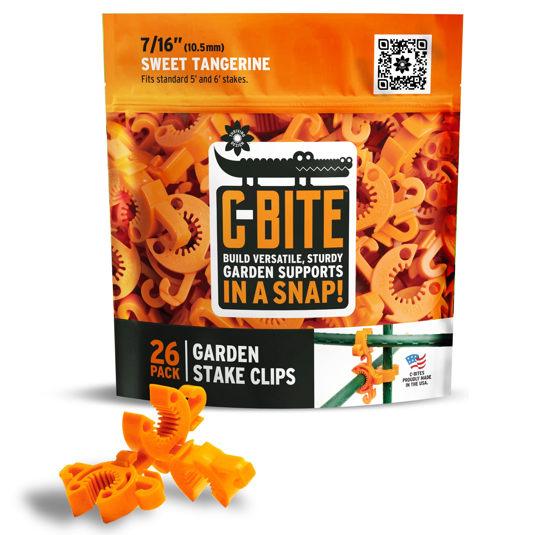 C-BITE Garden Stake Clips - Build Stronger Plant Support