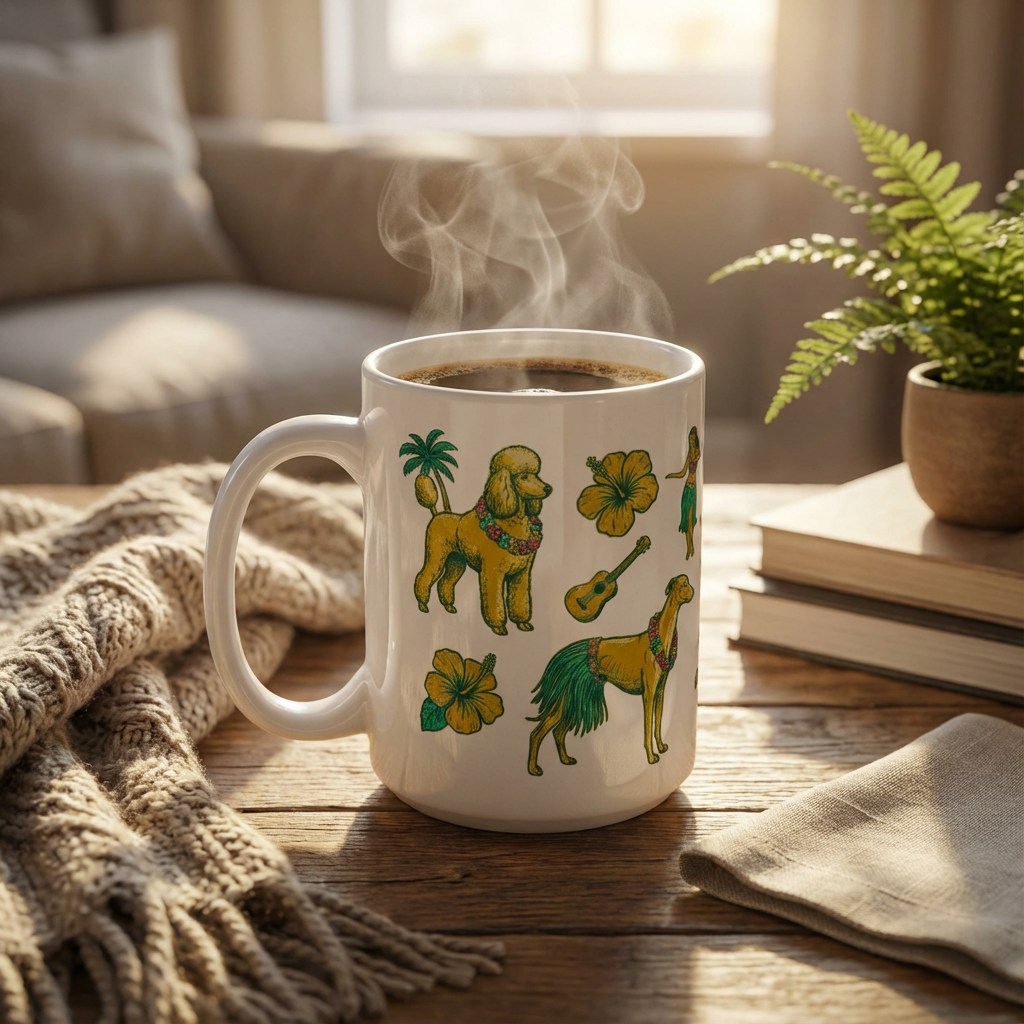 Tattoo Parlor Pups - Hula Hounds 15oz Mug