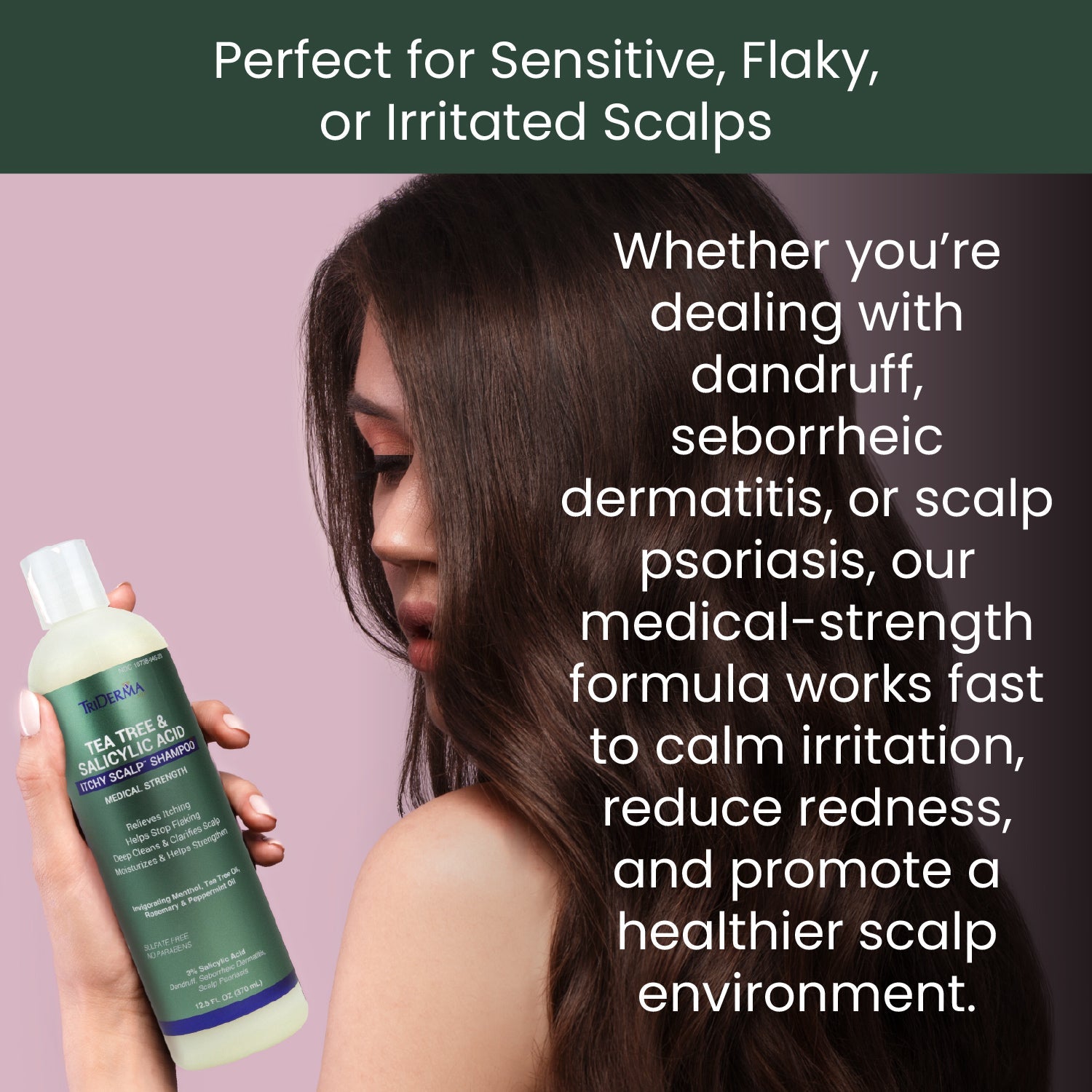 Tea Tree Itchy Scalp Shampoo – Dandruff & Itch Relief | TriDerma