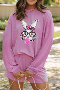 Phalaenopsis Bubble Gum Rabbit Sequin Graphic 2pcs Outfit
